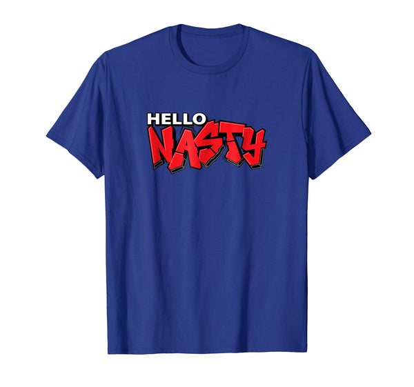 Adorable Hello Nasty Paintball Graffiti  T-Shirt Royal Blue