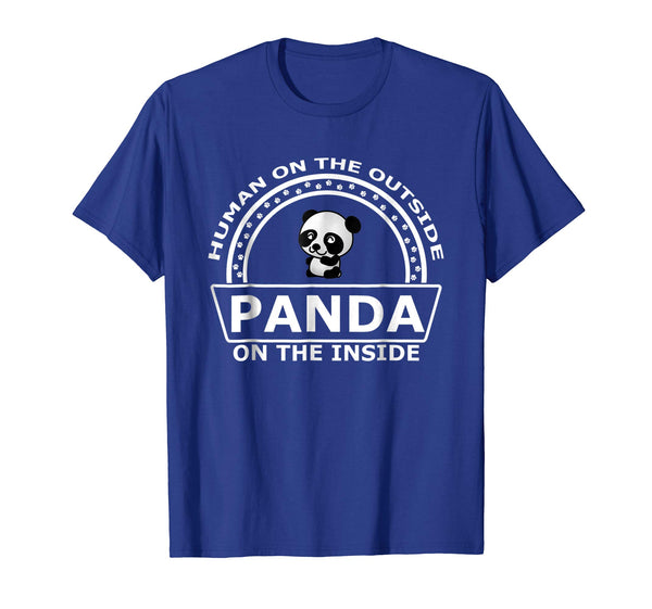 Adorable Human Outside Panda Inside Funny Panda Lover  T-Shirt Royal Blue