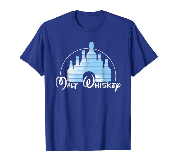 Adorable Malt Whiskey Funny Gift Idea Pun Logo Parody  T-Shirt Royal Blue