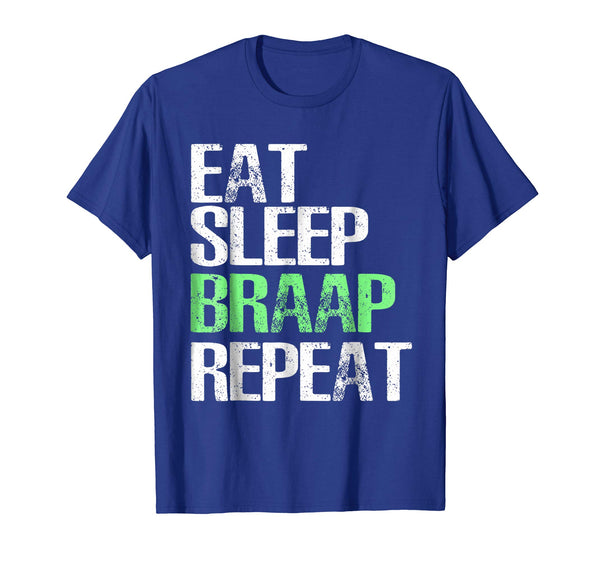 Cute Eat Sleep Braap Repeat Cool Biker Gift  T-Shirt Royal Blue