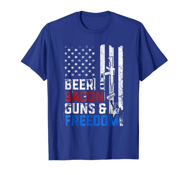 Great Beer Bacon Guns And Freedom Fourth Of July Gift  T-Shirt Royal Blue