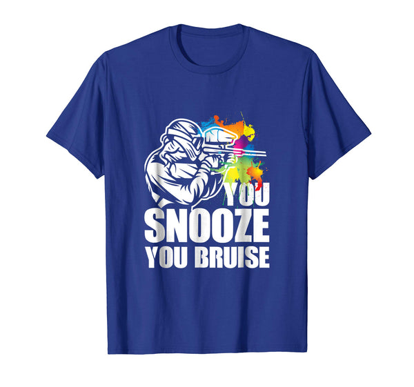 Cutest Funny Paintball You Snooze You Bruise  T-Shirt Royal Blue