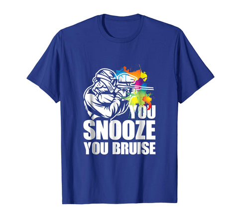 Cutest Funny Paintball You Snooze You Bruise  T-Shirt Royal Blue
