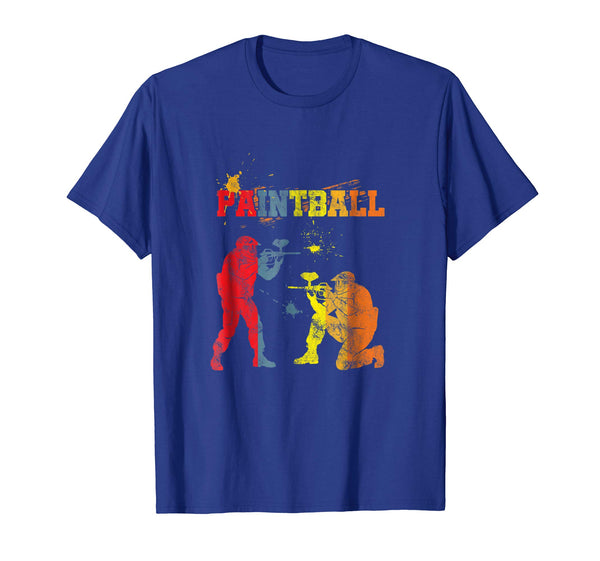 Hot Distressed Paint Ball Splash Paintball Paintballer  T-Shirt Royal Blue
