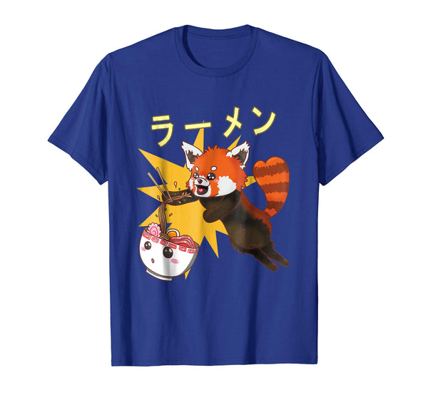 Hot Red Panda Japanese Ramen Noodle Lover Funny  T-Shirt Royal Blue