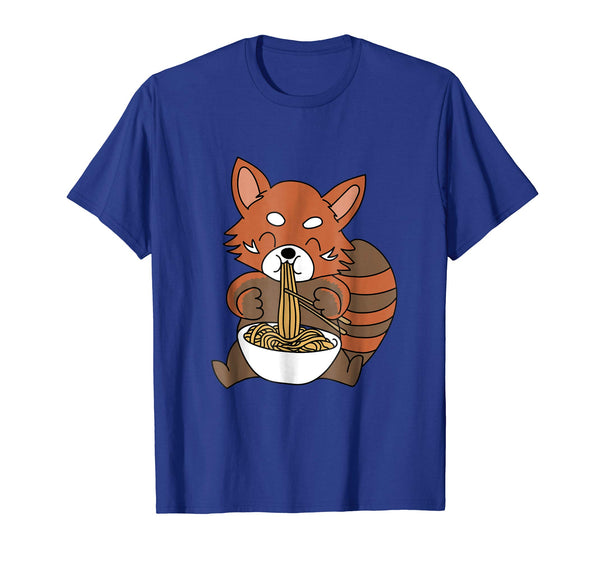 Funny Red Panda Loves Ramen Noodles Funny Ramen Life  T-Shirt Royal Blue