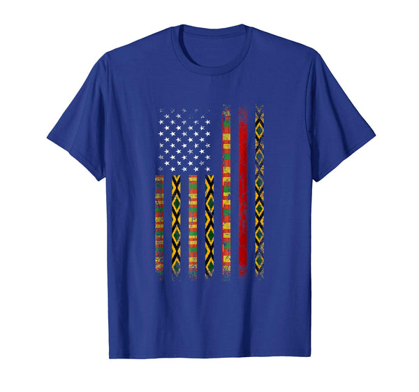 Wonderful African Kente Cloth S American Flag Special Gifts  T-Shirt Royal Blue