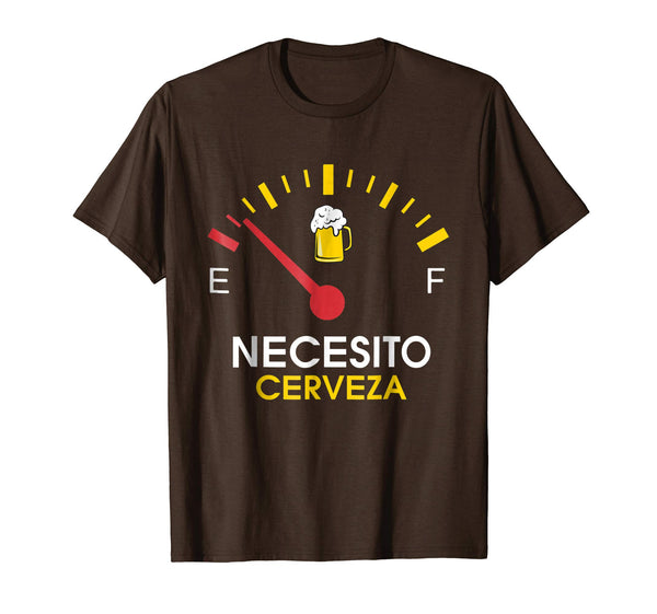 Cool Necesito Cerveza Camiseta Beer  T-Shirt Brown