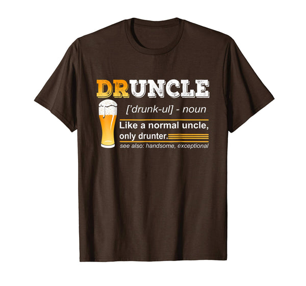 Cutest Druncle Beer Gift For Men  T-Shirt Brown