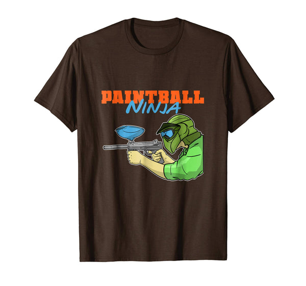 Hotest Funny Ninja Paintball  T-Shirt Brown