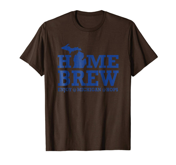 Adorable Home Brew Michigan Craft Beer &amp; Hops  T-Shirt Brown