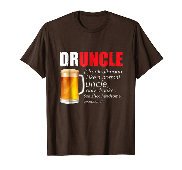 Hotest Druncle Beer Funcle  T-Shirt Brown
