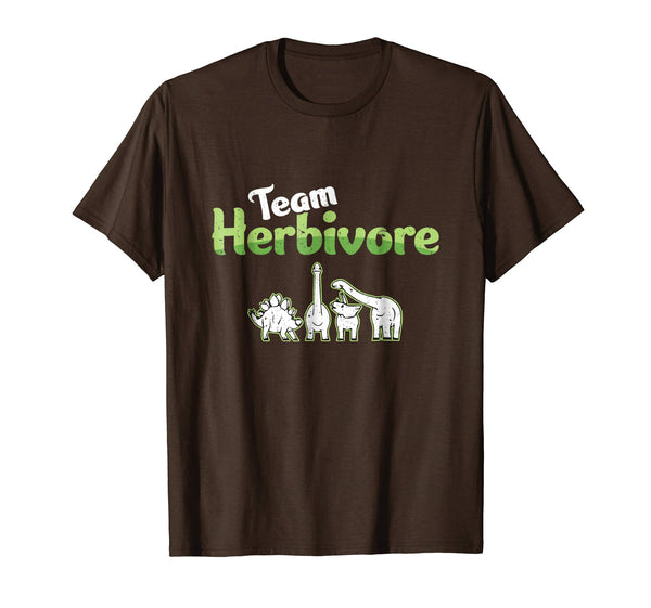 Cool Team Herbivore Dinosaur Dinos Vegan Vegetarian Cute Gift Tee  T-Shirt Brown