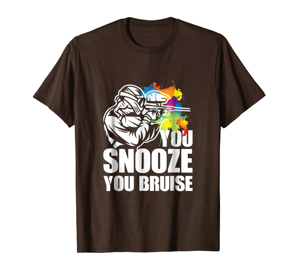 Cutest Funny Paintball You Snooze You Bruise  T-Shirt Brown