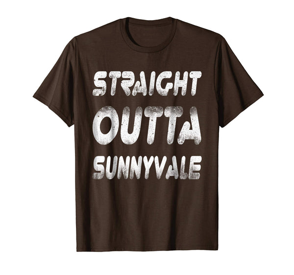 Cutest Straight Outta Sunnyvale Great Camping Gift Idea Tee  T-Shirt Brown
