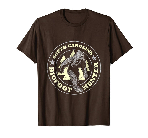 Great South Carolina Bigfoot Hunter Believe  T-Shirt Brown