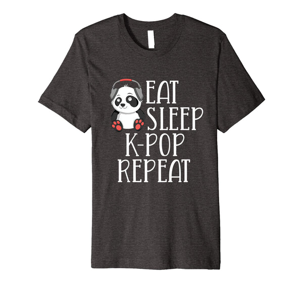 Funny Eat Sleep K Pop Repea Korean Panda Kpop Kawaii  T-Shirt Dark Heather