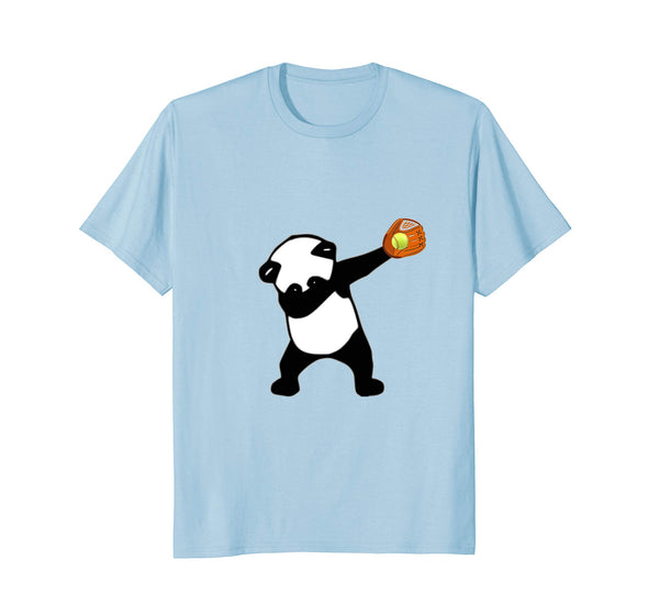 Hotest Dabbing Panda Bear Softball Baseball Glove Sport Tee  T-Shirt Baby Blue