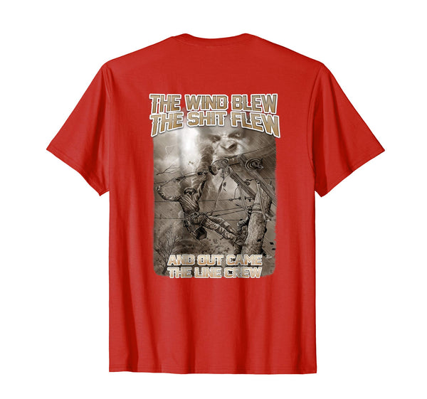Adorable Out Came The Line Crew Electrical Lineman  T-Shirt Red