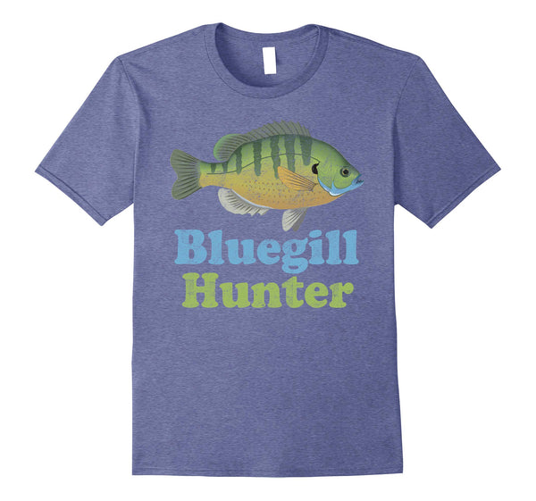 Great Bluegill Hunter Funny Fishing Fisherman  T-Shirt Heather Blue