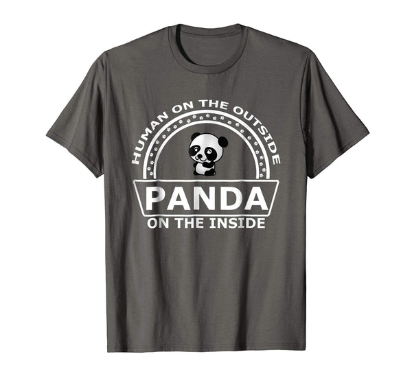 Adorable Human Outside Panda Inside Funny Panda Lover  T-Shirt Asphalt