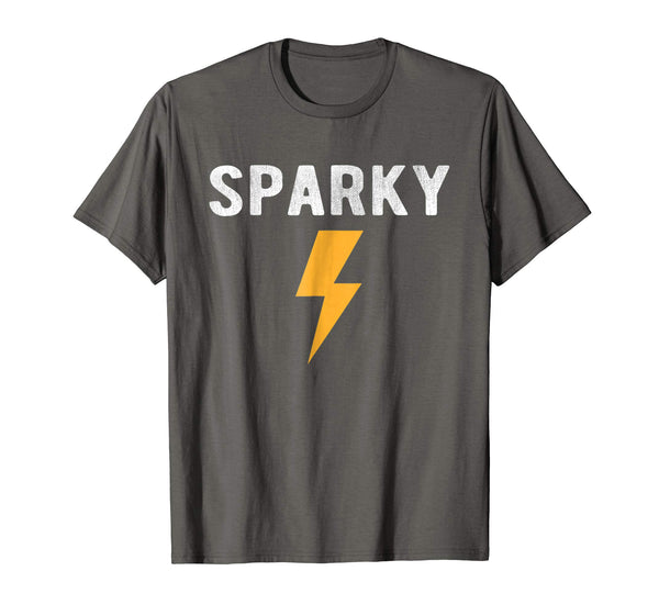 Adorable Electrician Gift Funny Sparky Nickname Lightning Bolt  T-Shirt Asphalt