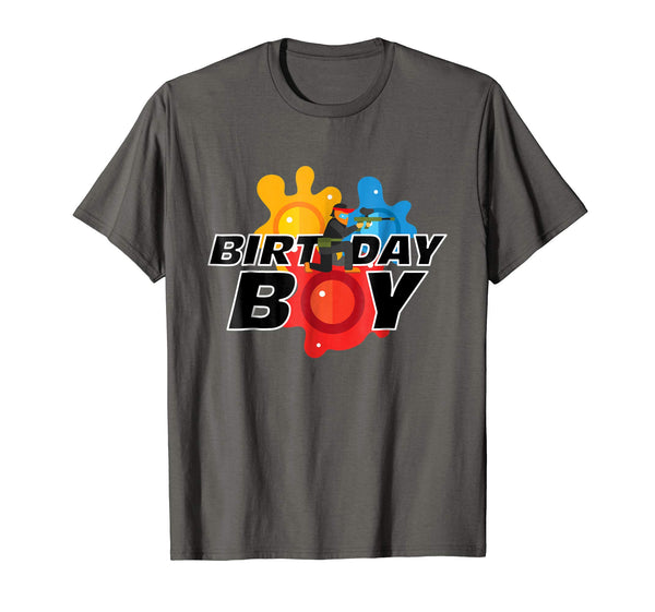 Funny Paintball Party Birthday Boy Gift Funny Tee  T-Shirt Asphalt