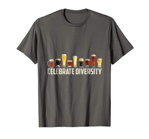 Cool Celebrate Diversity Funny For Drinkers  T-Shirt Asphalt