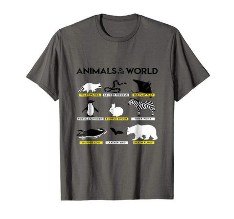 Adorable Animals Of The World Trash Panda Danger Noodle Sea Flap  T-Shirt Asphalt