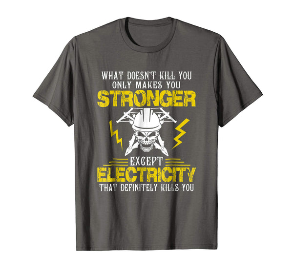 Great Electrician Funny Tee Electricity Sparky Humor Gift  T-Shirt Asphalt