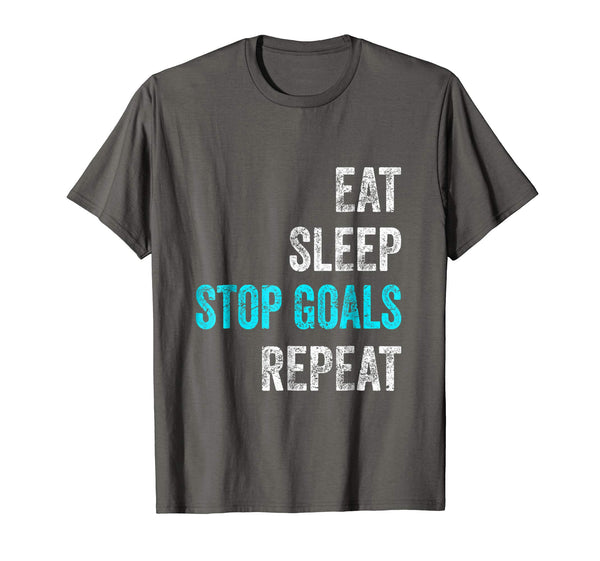 Adorable Goalkeeper Eat Sleep Stop Goals Repeat  T-Shirt Asphalt