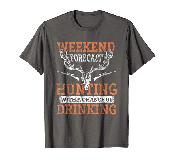 Hot Funny Weekend Hunting Vintage &amp; Drinking Gift Hunter  T-Shirt Asphalt
