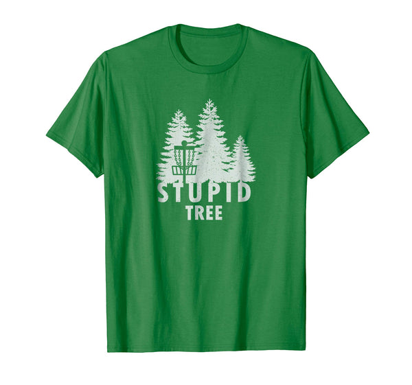 Adorable Stupid Tree Funny Disc Golf  T-Shirt Kelly Green