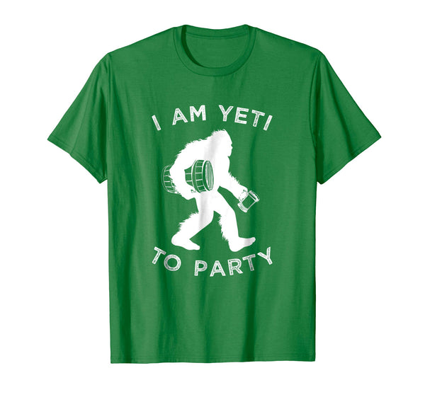 Cool Funny Yeti I Am Yeti To Party Abominable Snowman Tee  T-Shirt Kelly Green