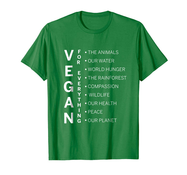 Wonderful Vegan Vegan For Everything  T-Shirt Kelly Green