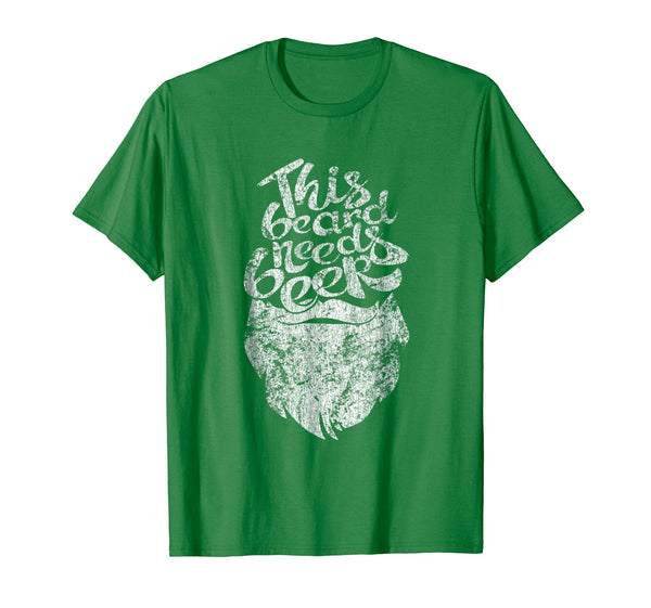 Adorable This Beard Needs Beer Drinking For St Patrick's Day  T-Shirt Kelly Green
