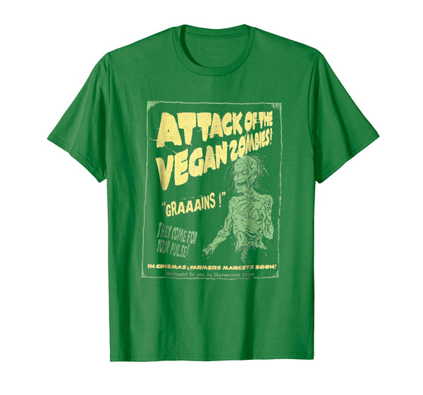 Great Vegan Attack Of Vegan Zombie For Vegetarian Tee  T-Shirt Kelly Green