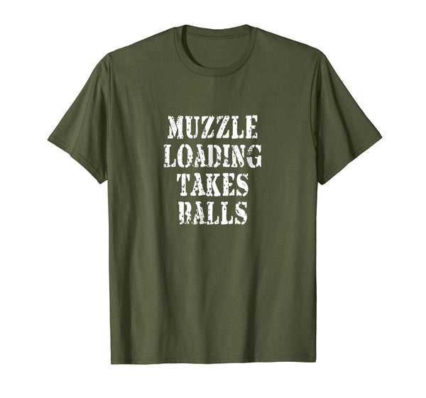 Funny Muzzleloading Black Powder Hunting Funny Hunter  T-Shirt Olive