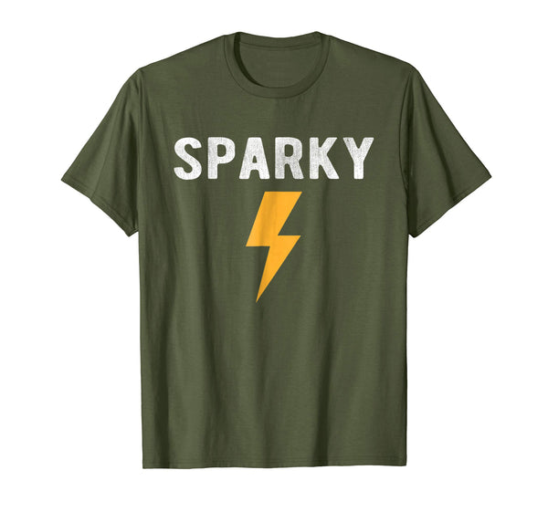 Adorable Electrician Gift Funny Sparky Nickname Lightning Bolt  T-Shirt Olive