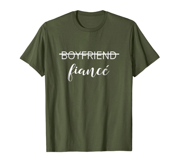 Great Mens Engaged Just Married Wedding Engagement T Tee  T-Shirt Olive