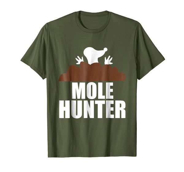 Cute Mole Hunter Funny Garden Hunting  T-Shirt Olive