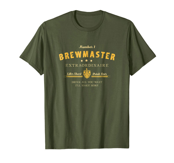 Great Brewmaster Home Brewing Beer Brewer Tee Gift Idea  T-Shirt Olive