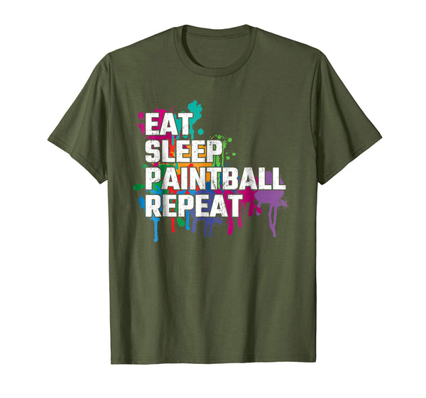 Cute Paintball Eat Sleep Paintball Repeat  T-Shirt Olive