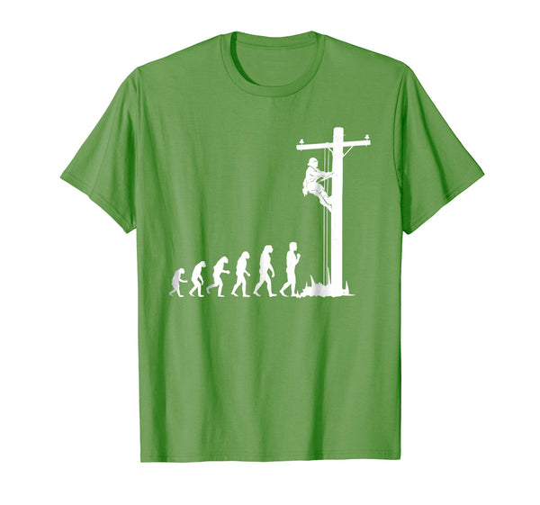 Hotest Cool Unique Evolution Of Lineman Electrician Gift  T-Shirt Grass