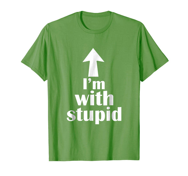 Cool I'm With Stupid Up Arrow Funny  T-Shirt Grass