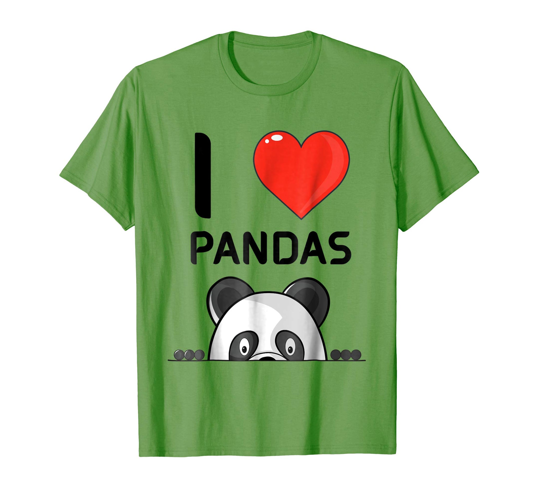 Hotest I Love Pandas Cute Giant Panda Bear Lovers  T-Shirt Grass