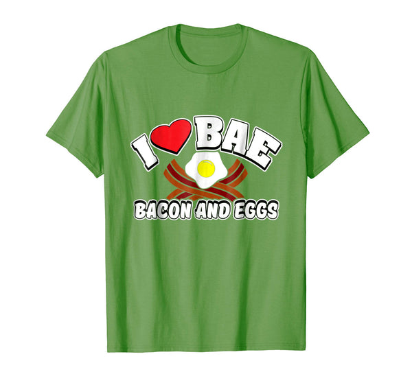 Cool I Love Bae Bacon And Eggs  T-Shirt Grass