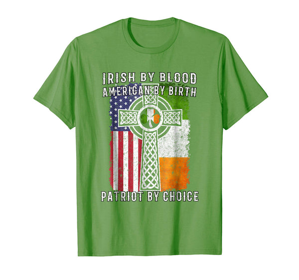 Beautiful Irish By Blood American By Birth Patriot By Choice  T-Shirt Grass