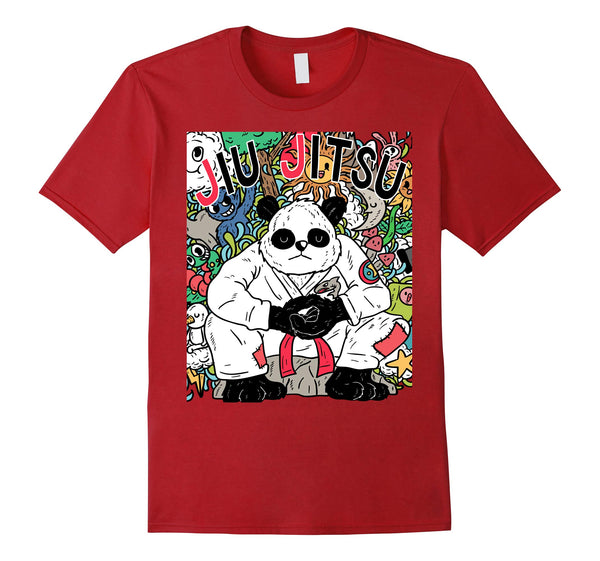 Hotest Jiu Jitsu Bjj Panda  T-Shirt Cranberry