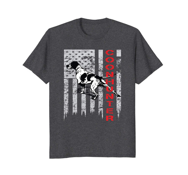 Funny Distressed Usa Flag For Coon Hunters  T-Shirt Dark Heather